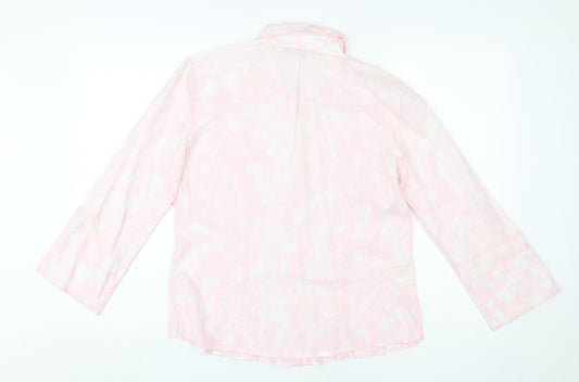 Laura Ashley Women's Pink Floral Button-Up, Size 14
