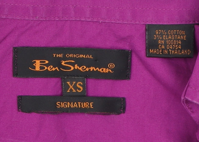 Ben Sherman Women's Purple XS Slim Button-Up Shirt