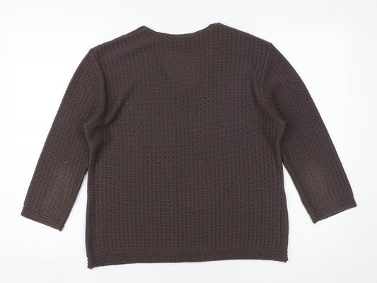 Eastex Women's Brown V-Neck Pullover Jumper Size 10
