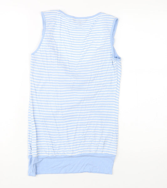 Jasper Conran Women's Blue Striped Sleeveless Cowl Neck Top