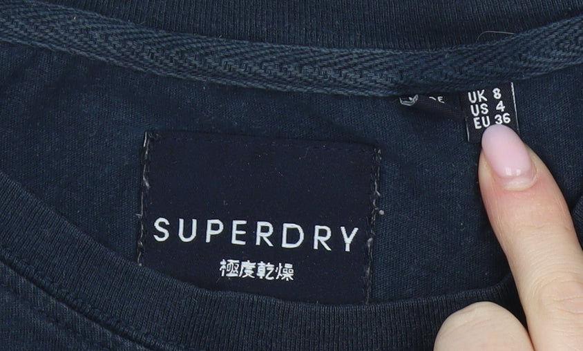 Unisex Adults UK Size 8 Superdry Blue Basic T-Shirt