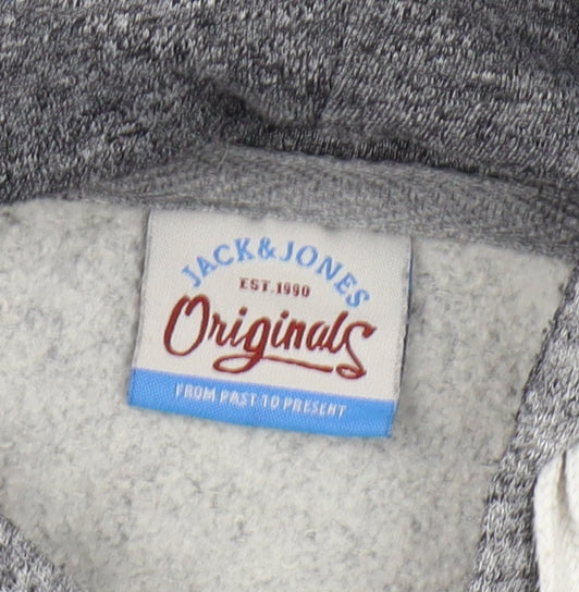 Mens UK Size L JACK & JONES Grey Pullover Hoodie