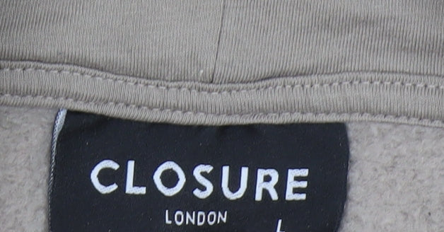 Mens UK Size L Closure London Beige Pullover Hoodie