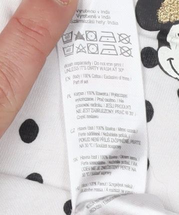 Disney Girls White Polka Dot Minnie Mouse Long Sleeve T-Shirt