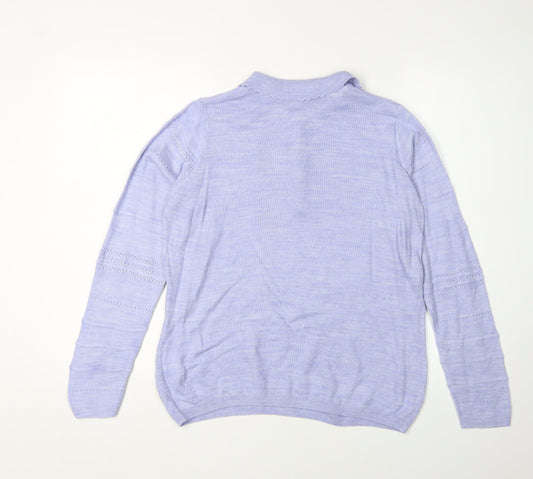 Honor Millburn Women's Purple Henley Jumper S