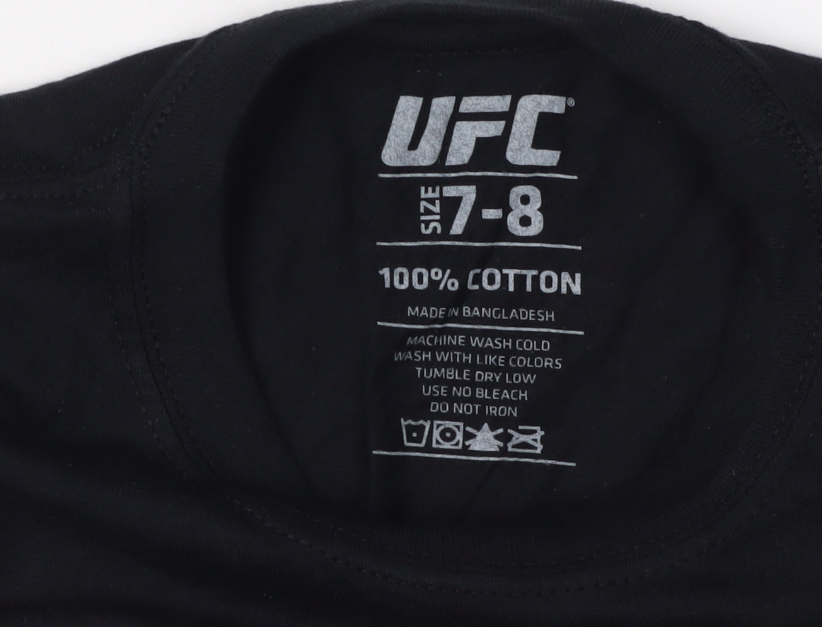 UFC Boys Black T-Shirt 7-8 Years Casual Style