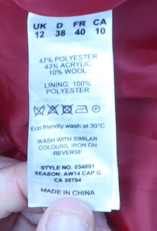 Eastex Women's Red Midi Pencil Skirt, Size 12