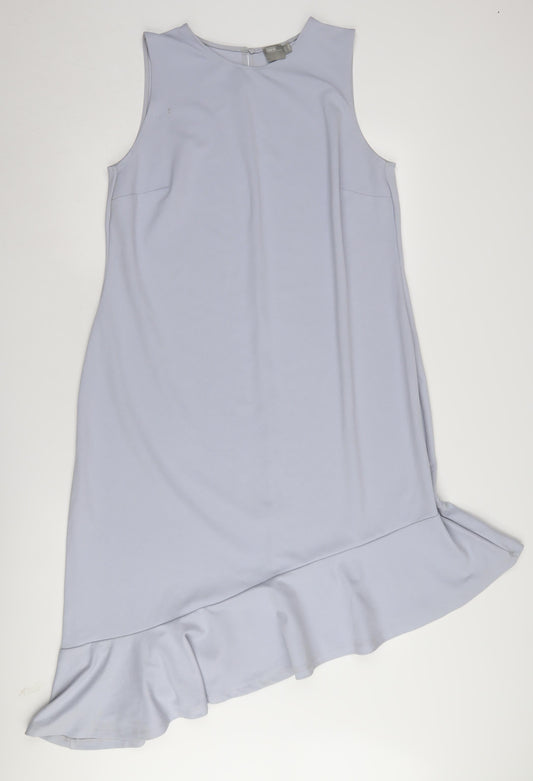 ASOS Women's Blue Ruffle Asymmetric Dress Size 18