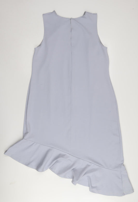 ASOS Women's Blue Ruffle Asymmetric Dress Size 18