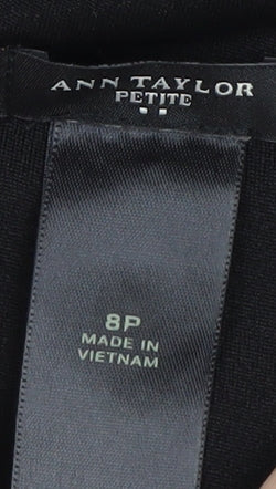 Ann Taylor Petite Women’s Black Geometric Sheath Dress Size 8