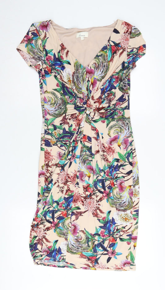 Additional front view of Linea Women's Multicoloured Floral Bodycon Dress, size 10