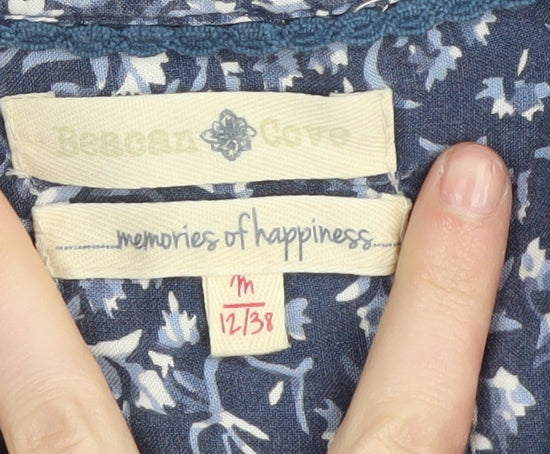 Womens UK Size 12 Desigual Blue Bohemian Blouse