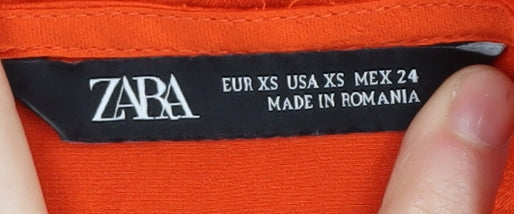 Womens UK Size XS Zara Orange Blouse