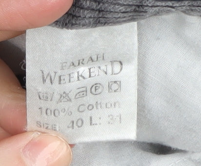 Farah Men's Grey Corduroy Trousers, Size 40, Autumn/ Winter