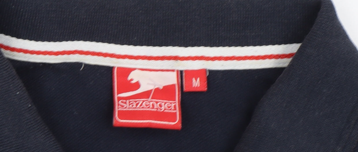 Slazenger Men's Blue Medium Polo Shirt Short Sleeve