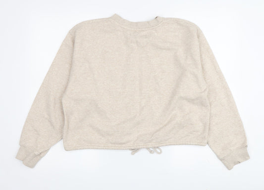 Womens UK Size S Pull&Bear Beige Pullover Sweatshirt