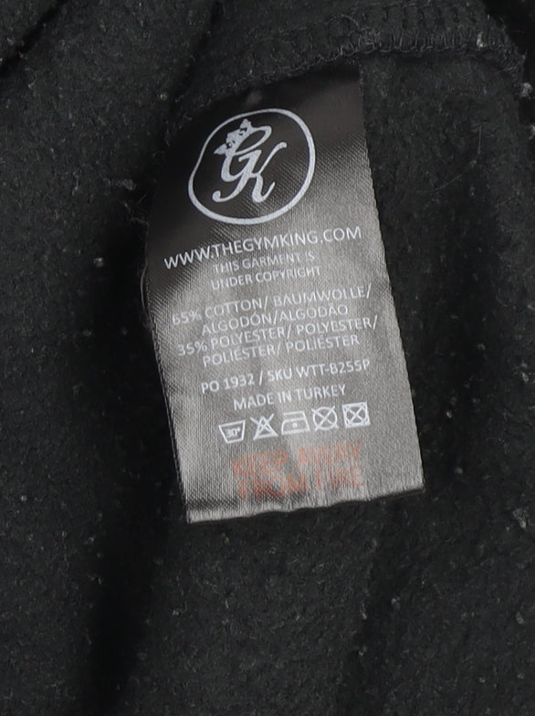 Mens UK Size L Gym King Black Full Zip Hoodie