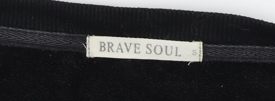 Unisex Adults UK Size S Brave Soul Black Jersey T-Shirt