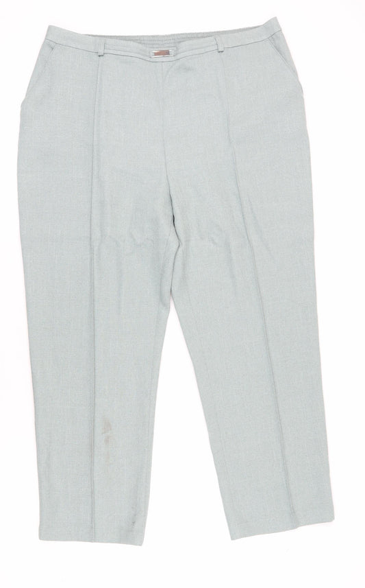 Womens UK Size 22 Honor Millburn Regular Fit Dress Pants Grey Trousers