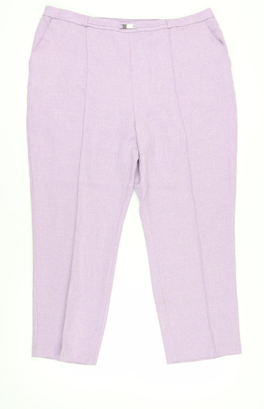 Womens UK Size 22 Honor Millburn Regular Fit Dress Pants Purple Trousers