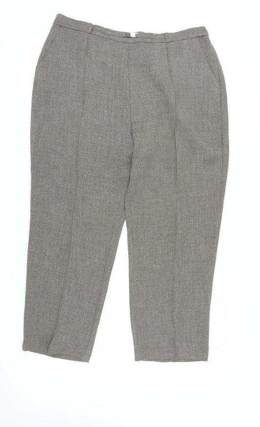 Womens UK Size 22 Honor Millburn Classic Fit Straight Grey Trousers