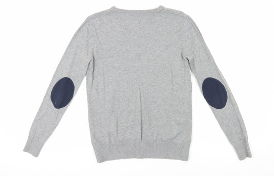 Henri Lloyd Men's Grey V-Neck Cotton Pullover Jumper M