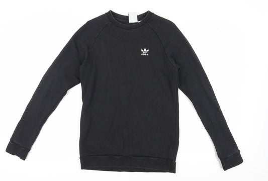 Additional front view of Adidas unisex black pullover sweatshirt xs