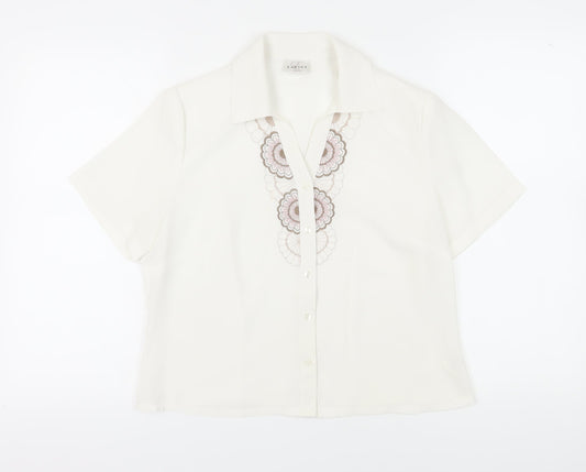 Womens UK Size 14 Eastex White Button-Up