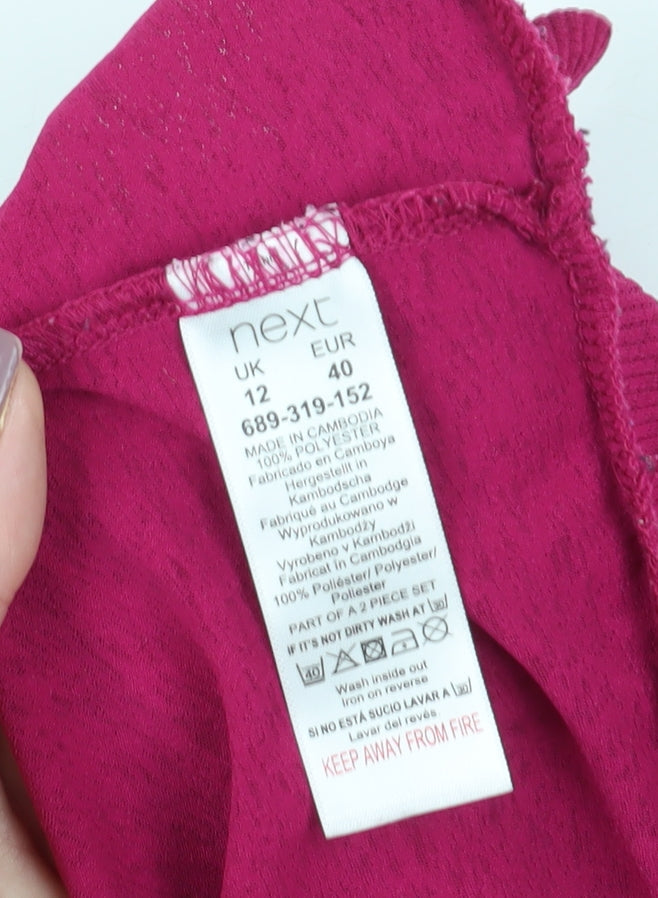 Womens UK Size 12 NEXT Pink Basic T-Shirt