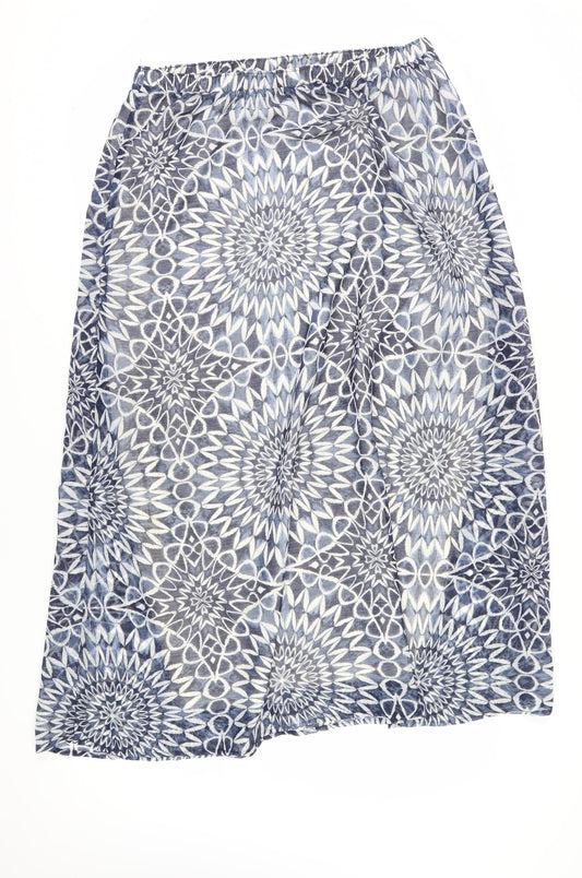 Gap Women's Blue Geometric Skirt L - Excellent Condition