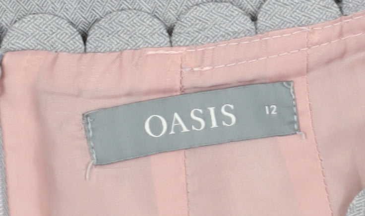 Oasis Women's Grey Pencil Skirt Size 12 for Business Wear