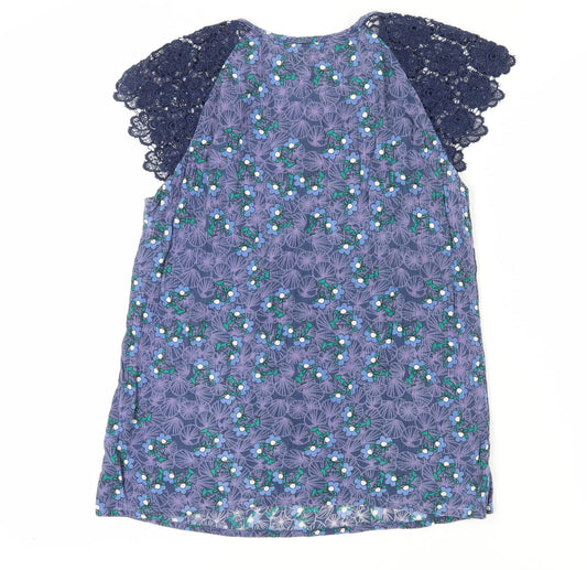 Faithful & True Women's Blue Floral Blouse Size 12