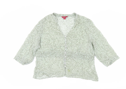 Womens UK Size 18 Monsoon Green Wrap Blouse
