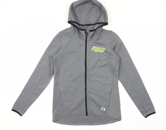 Additional front view of Ogio Women's Grey Track Jacket S - Full Zip, Hooded