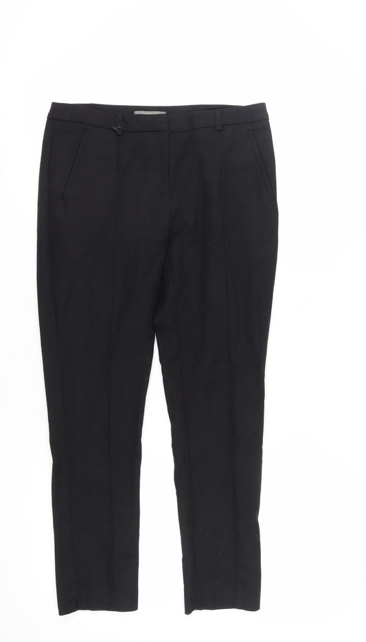 Womens UK Size 10 Oasis Slim Fit Dress Pants Black Trousers