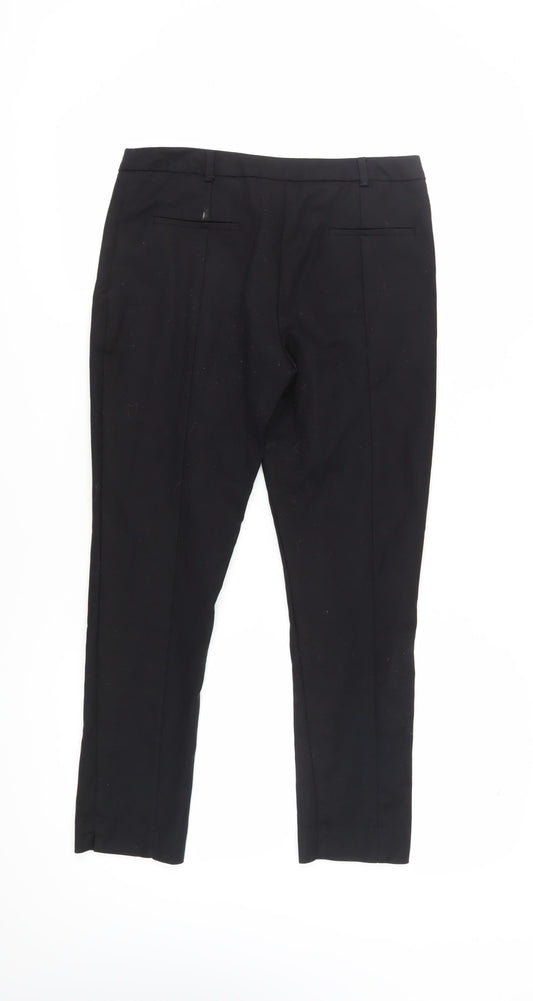 Womens UK Size 10 Oasis Slim Fit Dress Pants Black Trousers