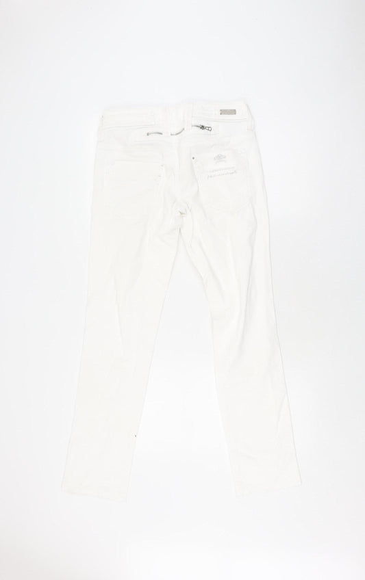 River Island Women's White Straight Jeans Size 12 Long