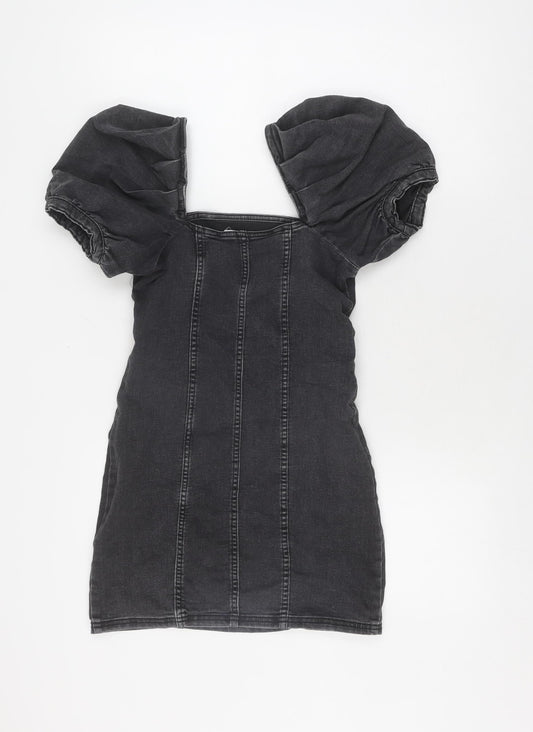 H&M Women's Black Short Shift Dress UK 8 Casual