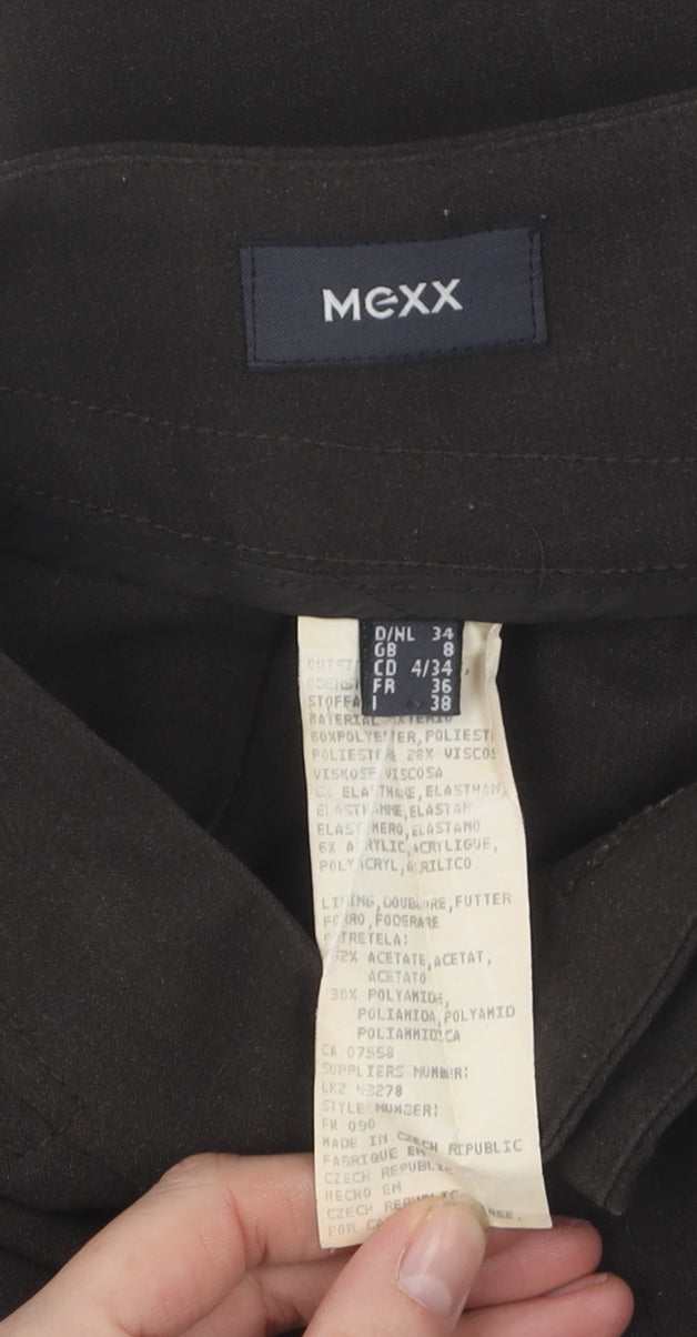 Close-up detail of Mexx Women's Black Dress Pants, size 8, Straight Leg