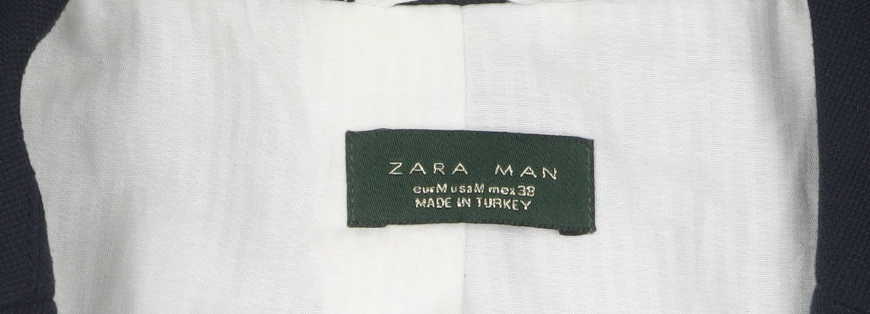 Mens UK Size M Zara Regular Blue Suit Jacket