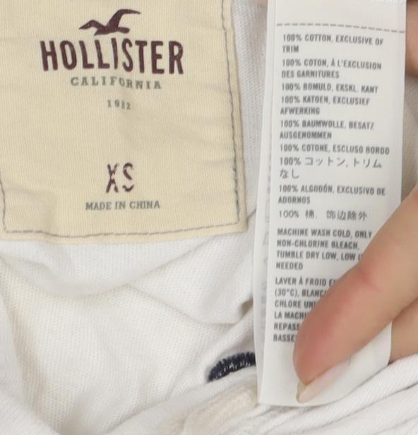 Hollister White Slim Fit Women's XS Pullover Hoodie