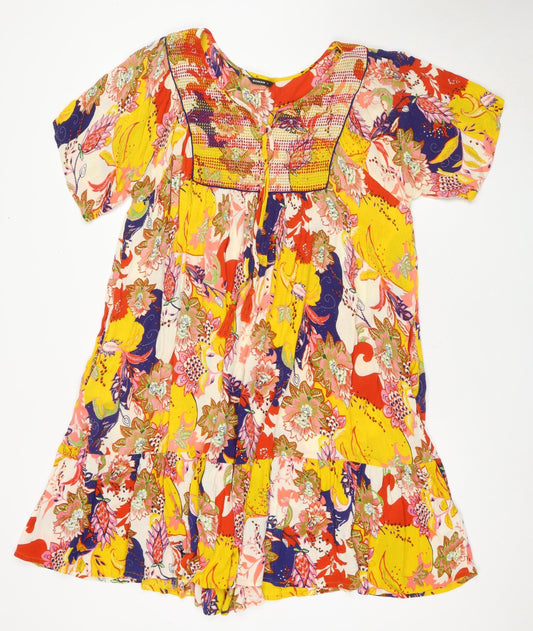 Additional front view of Roman Women Multicoloured Floral A-Line Dress S