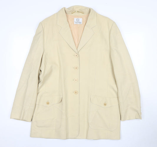 Womens UK Size 14 Viyella Regular Beige Suit Jacket