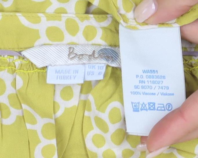 Lands' End Women's Green Geometric Tunic Blouse Size 10