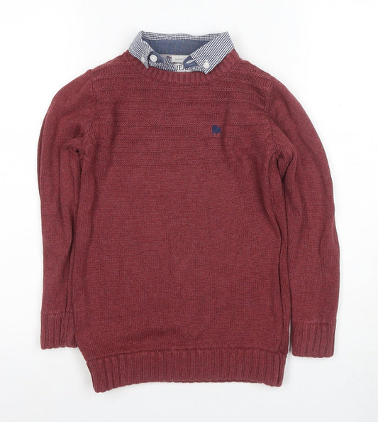 J Jeans Boys Red Knit Pullover Jumper 6-7 Years