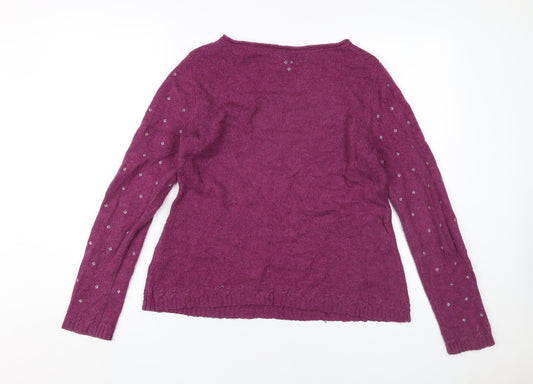 Womens UK Size 10 White Stuff Purple Pullover Jumper