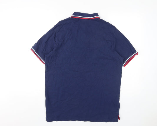 Bowie Men's Blue Polo, Size L, Music Theme, Casual Wear