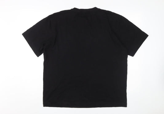 Zara Men's Black Graphic Print T-Shirt L