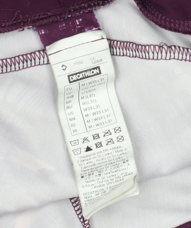 Decathlon Women’s Purple Leggings M Elastic Waist