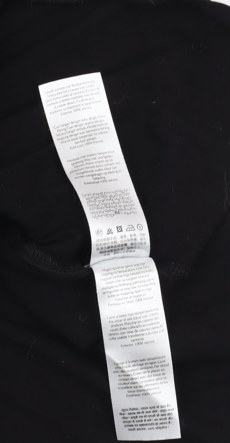 Jack Wills Women Black Blouse Size 12 V-Neck Casual